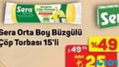 SERA ORTA BOY BÜZGÜLÜ ÇÖP TORBASI POŞETİ 15'Lİ fiyat ve kampanya bilgisi